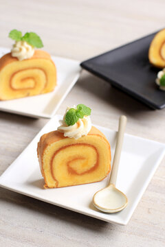 Pineapple Swiss Roll Cake