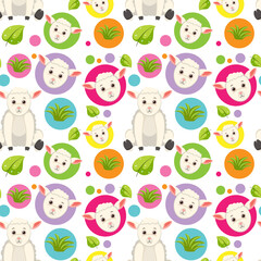 Cute sheep seamless pattern