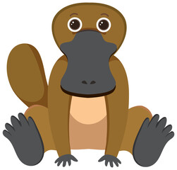 Cute platypus in flat style isolated