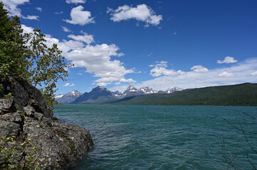 Beautiful summer cloudscape over Lake McDonald in Glacier National Park, Montana.