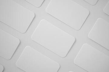 Mockup white business card on white background