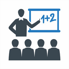 Instructor teacher icon. Vector and glyph