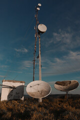 dish antenna on blue sky