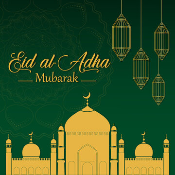 Eid-al-adha Poster Design With Green Aura Bakra Eid