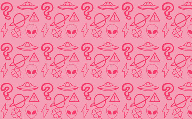 pink aesthetic tapestry, aliens and ships