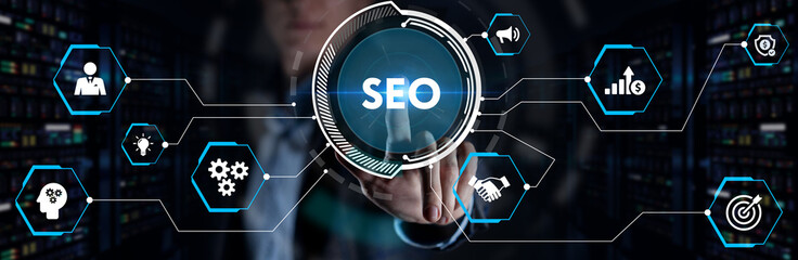 Business, Technology, Internet and network concept. SEO Search engine optimization marketing...