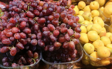 Berries and fruits are sold at a bazaar in Israel