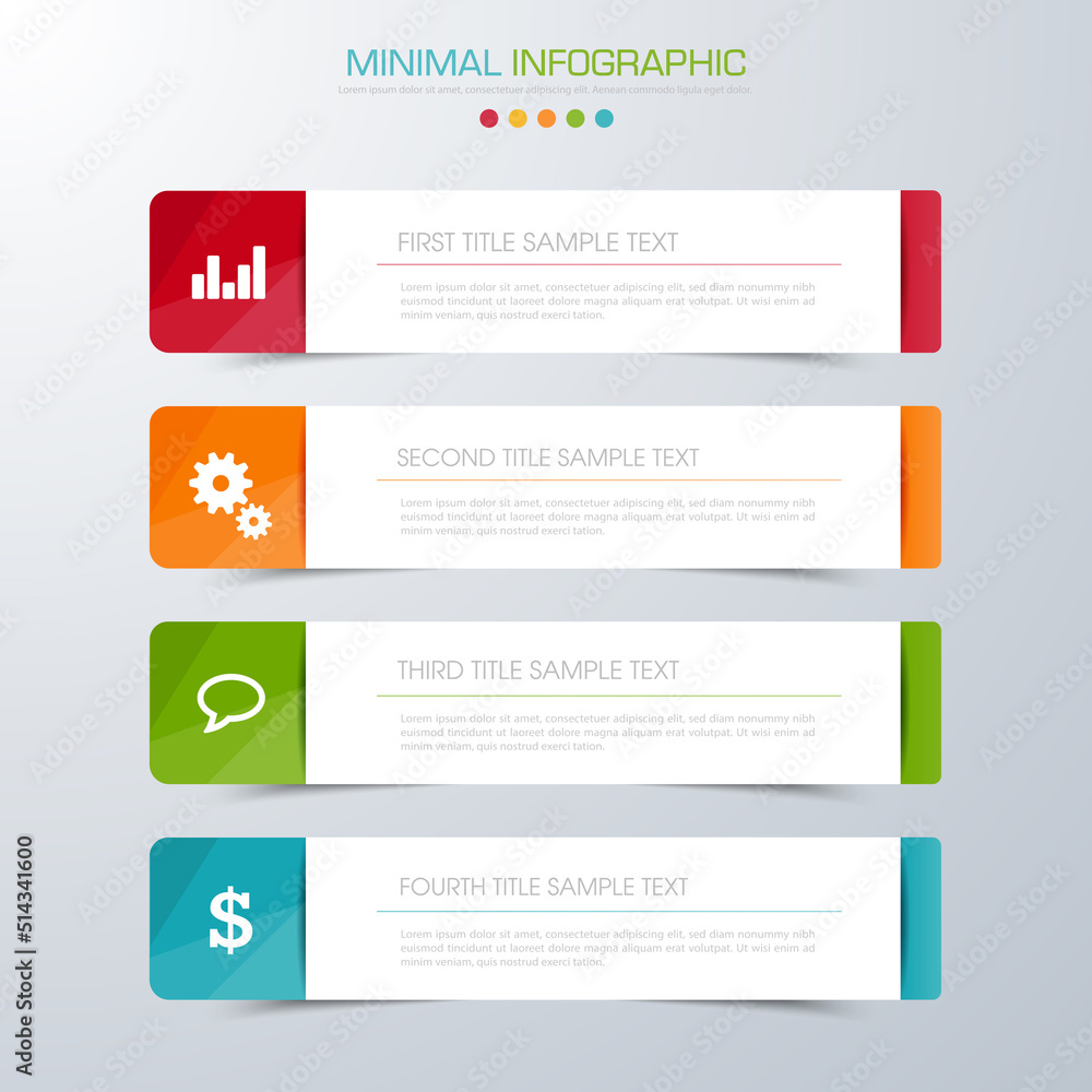 Wall mural business infographic template the concept is circle option step with full color icon can be used for