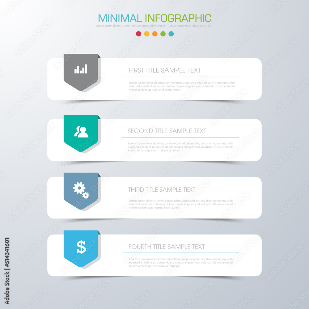 Wall mural business infographic template the concept is circle option step with full color icon can be used for
