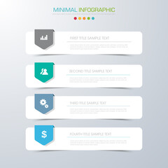 Business infographic template the concept is circle option step with full color icon can be used for diagram infograph chart business presentation or web , Vector design element illustration - obrazy, fototapety, plakaty