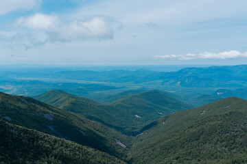 Naklejka premium Mountain landscape. View from Mount Pidan. Livadia mountain peak. Russia. Vladivostok