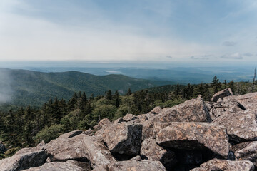 Mountain landscape. View from Mount Pidan. Livadia mountain peak. Russia. Vladivostok. High quality...