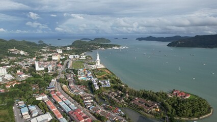 Naklejka na ściany i meble Langkawi, Malaysia – June 24, 2022: The Landmarks, Beaches and Tourist Attractions of Langkawi