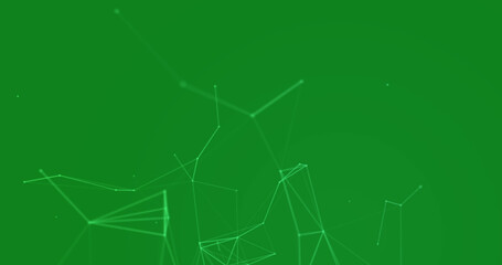 Network of connections against green background