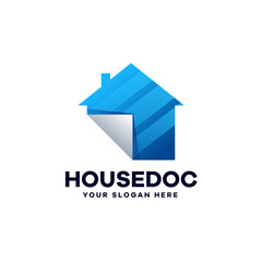 Vector House Document Real Estate Logo