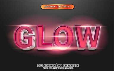 Pink glow shiny 3d text effect editable template design futuristic 