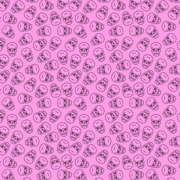 Pink background with skulls