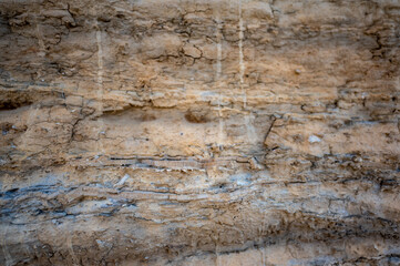 Close up view of limestone at Monument Rocks in Grove County, Kansas. The chalk rock formation is a listed National Natural Landmark.