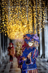 Traditional masked costumes in Venice, Italy