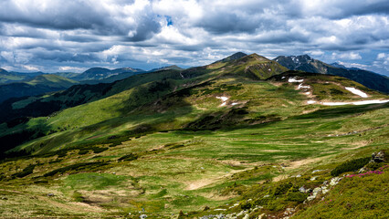 Fototapeta premium Summer landscape of Rodna (Rodnei) mountains, Carpathians, Romania.