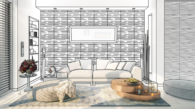 Cute Sunny Apartment in Design (conception) - 3D Visualization