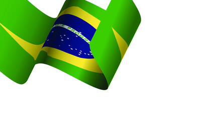 Flag of Brazil wave motion vector illustration background