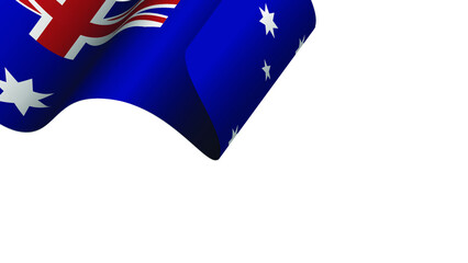 Flag of Australia wave motion vector illustration background