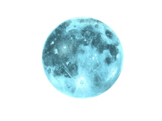 ブルームーン・月　手描き素材