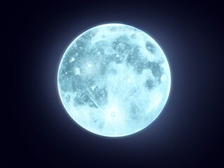 ブルームーン・月の夜空　背景イラスト