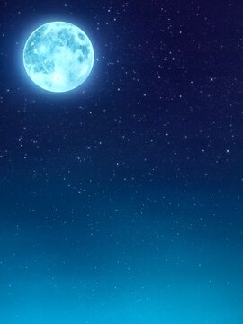月夜と星空　背景素材