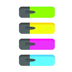 Colorful markers. Set of markers on a light background. colored markers. Icon markers. Vector illustration.Isolated rainbow of colorful pen markers. vector illustration
