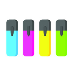 Colorful markers. Set of markers on a light background. colored markers. Icon markers. Vector illustration.Isolated rainbow of colorful pen markers. vector illustration
