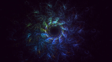 3D rendering abstract multicolor fractal light background