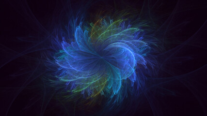 Fototapeta premium 3D rendering abstract multicolor fractal light background
