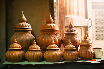 Fototapeta na wymiar pottery of art in Thailand