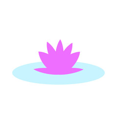 
beautiful pink lotus flower, water lily flowers, icon illustration, isolated on white background