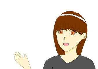 ロングヘアの女性のイラスト