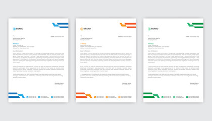 Modern and clean business style abstract letterhead design template. Professional newsletter and pad design