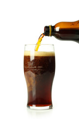 Concept of fresh drink, kvass, isolated on white background