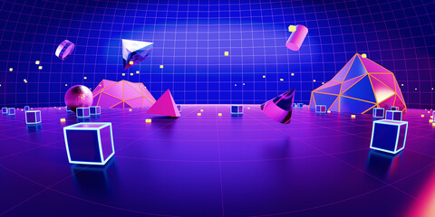 3d rendering of Virtual Reality Background.