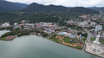 Fototapeta na wymiar Langkawi, Malaysia – June 24, 2022: The Landmarks, Beaches and Tourist Attractions of Langkawi