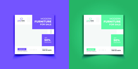 Furniture Social Media Post Template Design