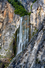 Very nice waterfall, Slap Bovec, Kobarid, Slovenia.