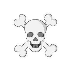 Skull head with cross bone vector graphic illustration.