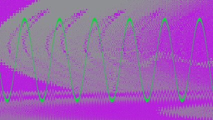 Abstract neon grunge textured wavy line background image.