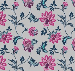 Colorful wedding card design, paisley floral pattern , India	