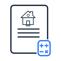 Calculation, mortgage, price icon