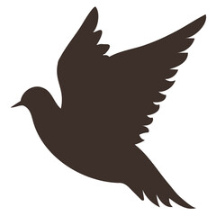 羽ばたく鳥のシルエット　鳩