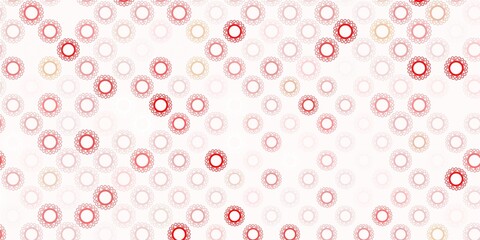 Light red vector background with covid-19 symbols.