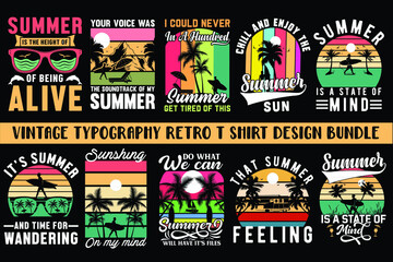 Retro Vintage Summer T-shirt design bundle